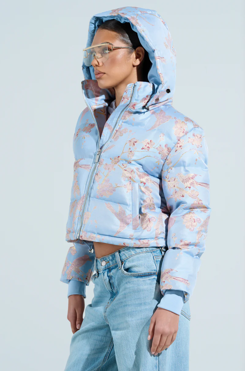 WINTER BLUES BROCADE PUFFER - Image 6