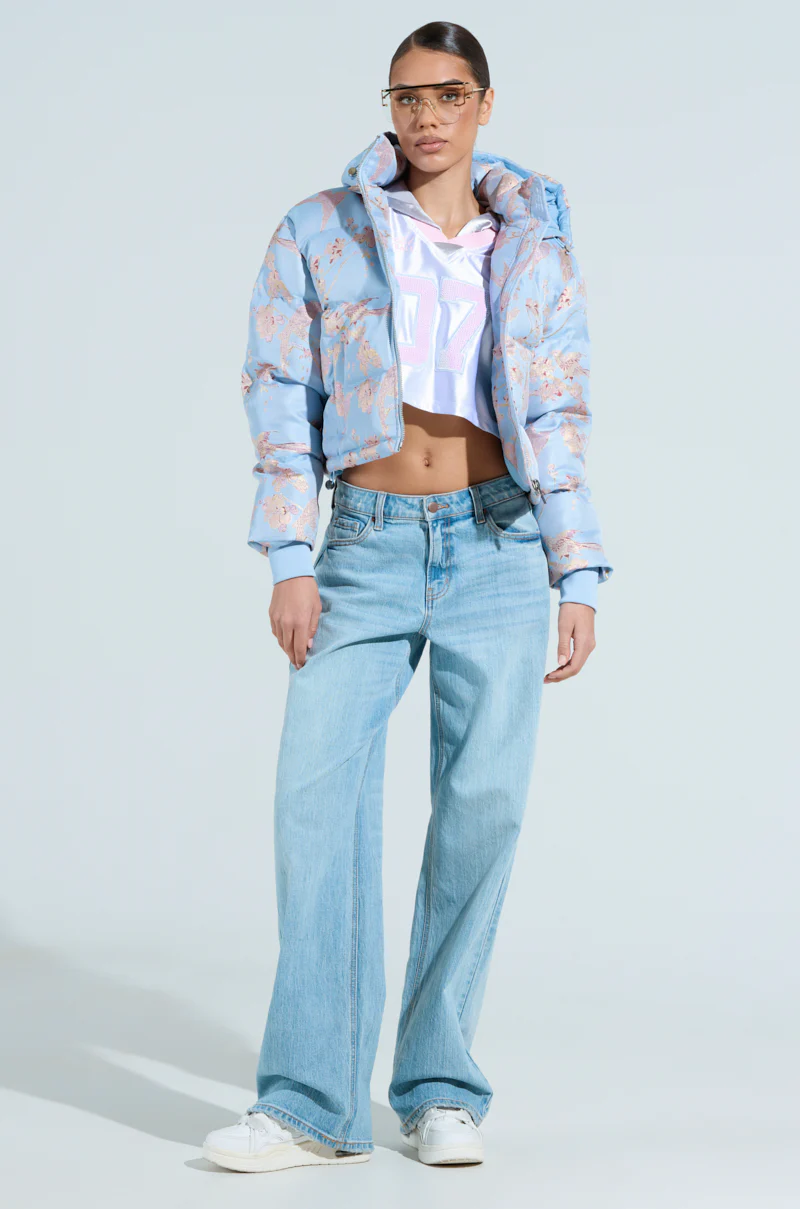 WINTER BLUES BROCADE PUFFER - Image 8