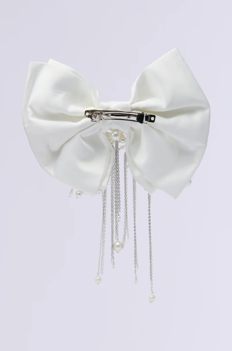 WINTER WHITE BLING HAIR BOW - Image 3