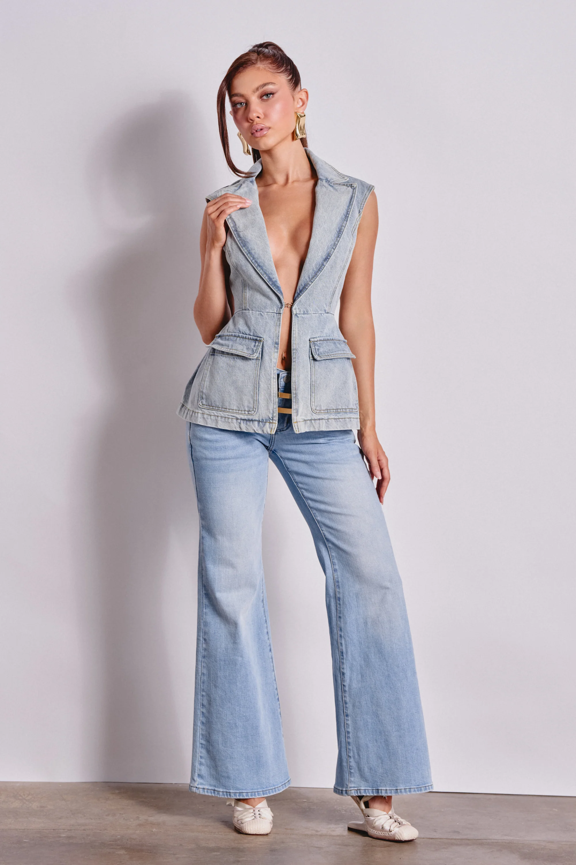 WON'T LOSE MYSELF WIDE-LEG  BLUE DENIM - Image 2