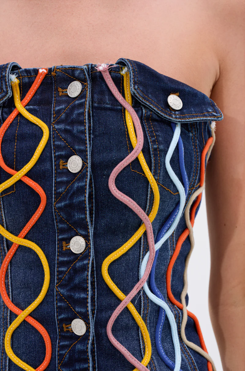 WORK OF ART DENIM MIDI DRESS - Image 6