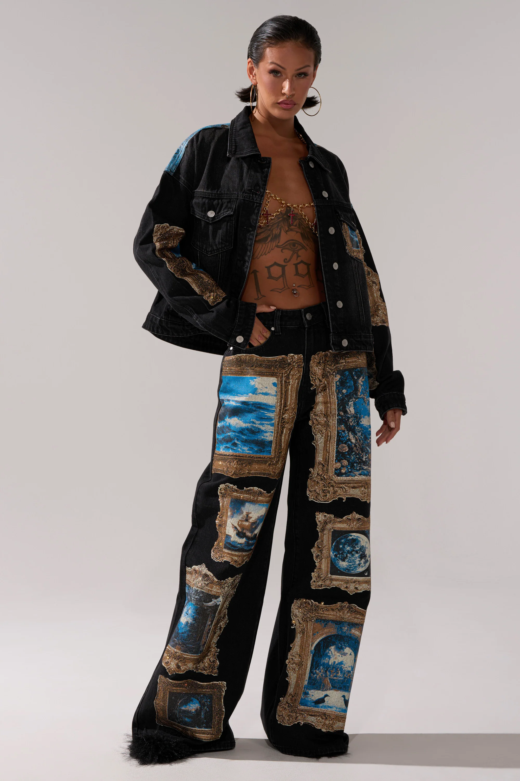 WORK OF ART GRAPHIC DENIM JACKET - Image 8