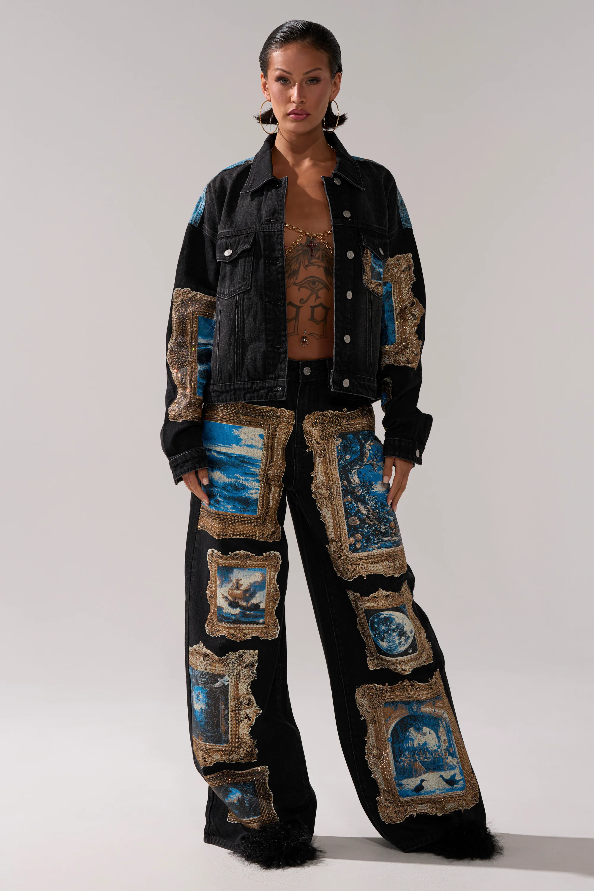 WORK OF ART GRAPHIC DENIM JACKET - Image 9