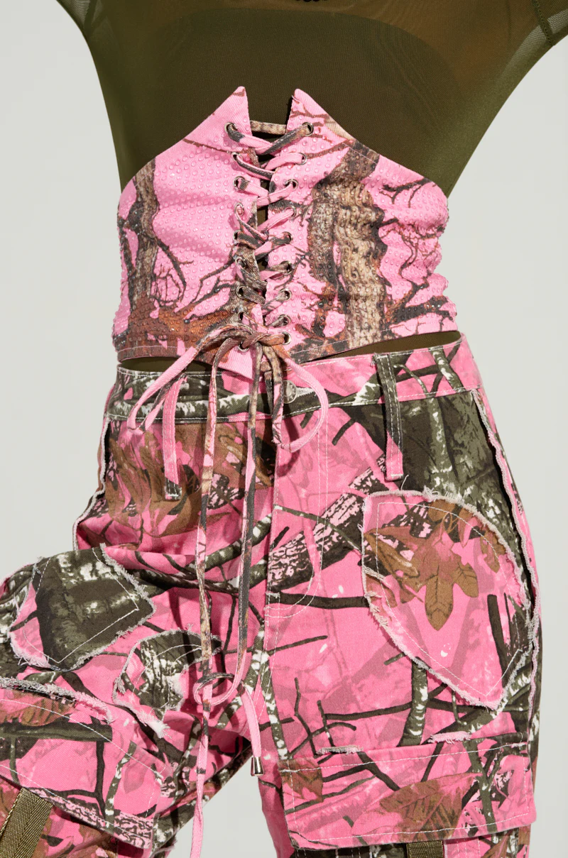 YOU CANT SEE ME CAMO LACE UP BELT - Image 2