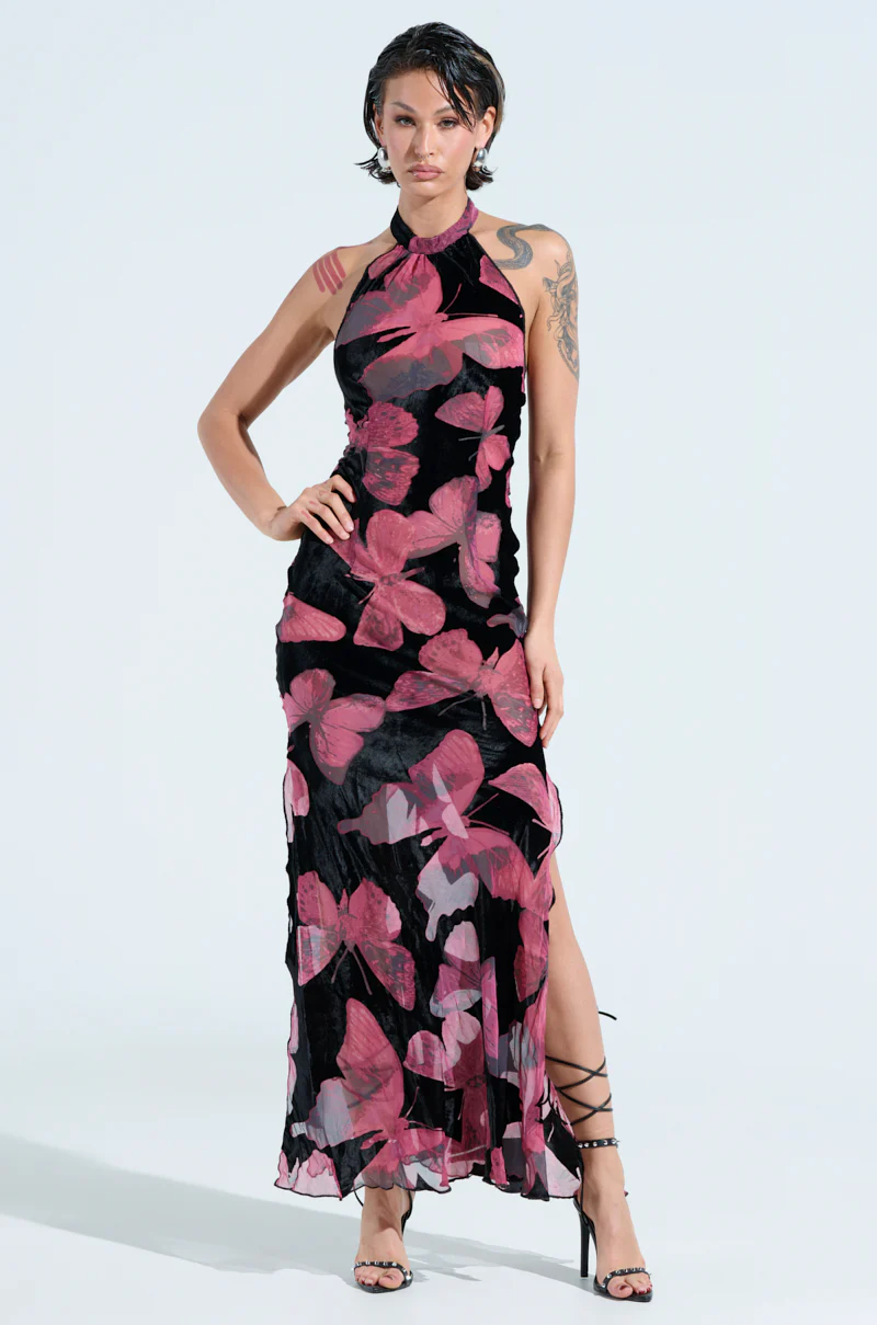YOU GIVE ME BUTTERFLIES MESH MAXI DRESS - Image 2