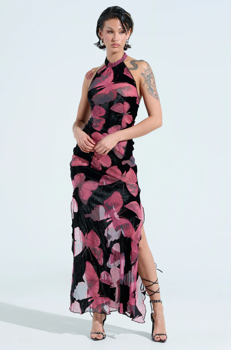 YOU GIVE ME BUTTERFLIES MESH MAXI DRESS - Image 3
