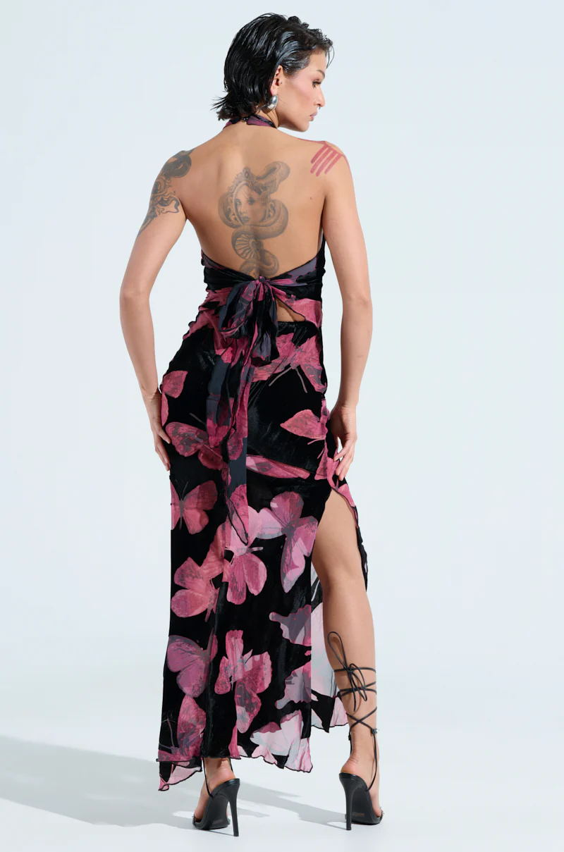 YOU GIVE ME BUTTERFLIES MESH MAXI DRESS - Image 5